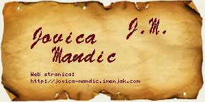 Jovica Mandić vizit kartica